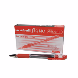 Uni-Ball 751107000 UM-151S Signo Gel Pens with Gel Grip, Red Gel, 0.7mm Stainless Steel Nib (Pack of 12)