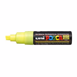 POSCA uni PC-8K, 1 pc(s), Yellow, Chisel tip, Black, Yellow, 8 mm, Water-based ink