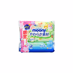 Unicharm Moony Wipes, Soft Material, Refill, 76 Sheets x 3