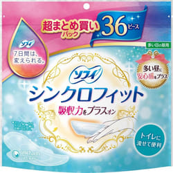 Unicharm Sophie Synchrofit Sofy Synchro Fit For Heavy Daytime (Sanitary Napkin Combination Type) 36pcs Tampons Please replace it as needed during mens