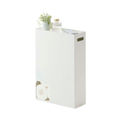 Yamazaki Home Toilet Paper Stocker - Bathroom Storage Organizer Dispenser Not for Jumbo Rolls Steel One Size White