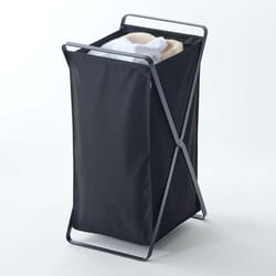 Yamazaki Tower laundry basket 45 L Rectangular Polyester, Polypropylene (PP), Steel Black