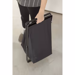 Yamazaki Tower laundry basket 45 L Rectangular Polyester, Polypropylene (PP), Steel Black