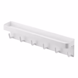 Yamazaki Magnetic Key Hook with Tray, Wall mounted, Steel, White, Hallway, 1 shelves, 45 mm