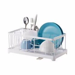 YAMAZAKI Alloy Steel home 2875 Wire Dish Drainer Rack  One Size  White