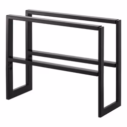 Yamazaki 2-Tiered Extendable Shoe Rack, Closed, Black, Steel, 2 shelves, 150 mm, 300 mm