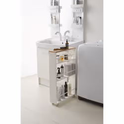 Yamazaki 3627 bathroom étagère/space saver White Steel, Wood