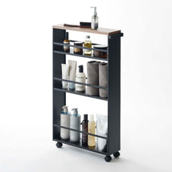 Yamazaki 3628 bathroom étagère/space saver Black Steel, Wood
