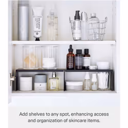 Yamazaki Home Tower Medicine Cabinet Vanity Storage Racks - Set of 2  Bathroom Mirror Organizer Risers - Steel -