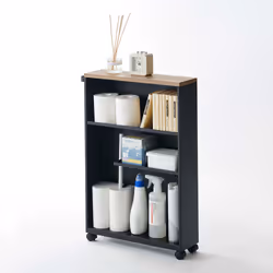Yamazaki 4307, Black, Steel, Wood, 3 shelves, 2 kg, 1 kg, 2 kg