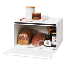 Yamazaki Home Tower Bread Box Keeper Holder Container  Metal Bread Holder Saver  Slim Space Saving Counter Storage - Horizontal - Steel