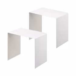 Yamazaki Home Cabinet Storage Organizer | Set of 2 | Kitchen Pantry | Steel | Riser One Size White