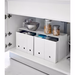 Yamazaki Home Cabinet Storage Organizer | Set of 2 | Kitchen Pantry | Steel | Riser  One Size  White