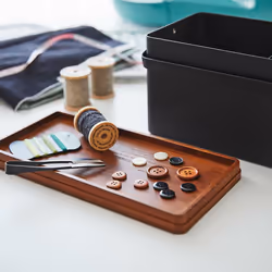 Yamazaki 5061 Storage box Rectangular ABS, Cotton, Polyester, Steel, Wood Black, Wood - Additional view 7