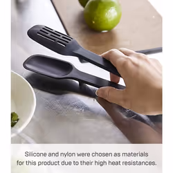 Yamazaki Home Tower Silicone Tongs - Tongs - Silicone  Black