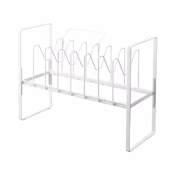 Yamazaki Home Tower Height Adjustable Under Sink Pot Lids And Frying Pan Storage Kitchen Drawer Organizer Rack - Steel