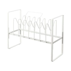 Yamazaki Home Tower Height Adjustable Under Sink Pot Lids And Frying Pan Storage Kitchen Drawer Organizer Rack - Steel