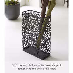 Yamazaki Home Umbrella Stand - Storage for Umbrellas and Walking Canes Steel One Size Black