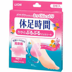 Lion Kyusokujikan Kakato Purupuru Gel-sheets 8 sheets, Heel care patch, Moisturizing, Night, 8 pc(s), Box