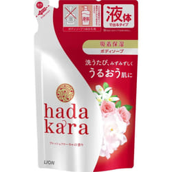 LION hadakara Body Soap Fresh Floral Fragrance Refill 360ml General Purpose (Other) To use] Take an appropriate amount (about 2 pushes) onto a towel o
