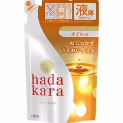LION hadakara Body Soap Oil-in Type Refill 340ml General Purpose (Other) Use 2 to 5 pumps. Wet your skin and apply an appropr ...
