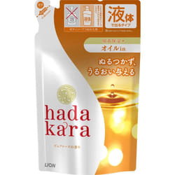LION hadakara Body Soap Oil-in Type Refill 340ml General Purpose (Other) Use 2 to 5 pumps. Wet your skin and apply an appropriate amount to a towel or