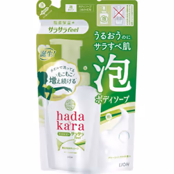 LION Hadakara Body soap, foaming out, smooth and feel type, duplicate 420ml Foam type How to refill the bottle1Prepare the bo ...