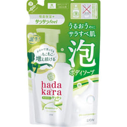 LION Hadakara Body soap, foaming out, smooth and feel type, duplicate 420ml Foam type How to refill the bottle1Prepare the bottleRinse the inside of t