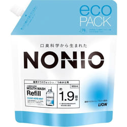 LION NONIO (Nonio) Mouthwash Clear Herb Mint Refill Pouch Mouthwash 950ml (Quasi-drug) Bad Breath Prevention Rinse the bottle with water after use. 2.
