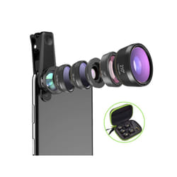 APEXEL APL-DG6V2 6 in 1 Universal External 2X Telephone+210 Degrees Fisheye+15X Macro+120 degree Wide-angle+CPL+Star Filter Lens