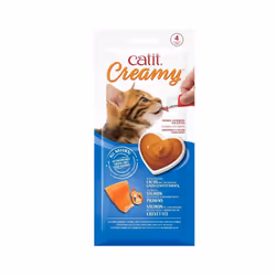 Catit Creamy Lickable Treats (Salmon & Prawns, 40 g) - Grain-Free Cat Treats, High-Protein Snack, Delicious Reward for Cats