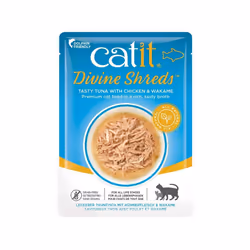 Catit Divine Shreds Wet Food (Tuna W/Chicken & Wakame, 75 g)