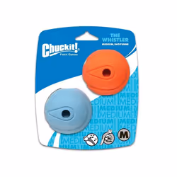 Chuckit! Whistler Ball Dog Toy (Medium, 2 Pieces) | Squeaky, Durable Fetch Balls for Active Playtime, Ideal for Dogs of All B ...