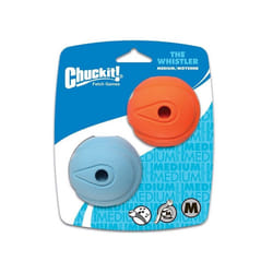 Chuckit! Whistler Ball Dog Toy (Medium, 2 Pieces) | Squeaky, Durable Fetch Balls for Active Playtime, Ideal for Dogs of All Breeds