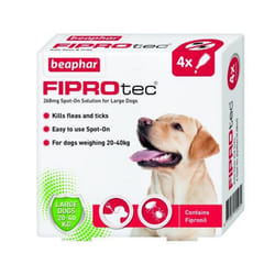 Beaphar FIPROtec Spot-On Flea Treatment Solution for Large Dog (4 pcs)