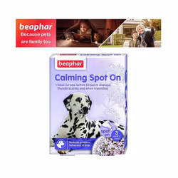 Beaphar Spot On Calming Supplement for Dogs (3 pcs) Help Alleviate Problems Such As: Excessive Barking, Destructive Behavior