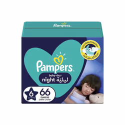 Pampers Baby-Dry Extra Sleep Protection Night Diapers, Size 6, For 14+kg Baby, Pack of 66's
