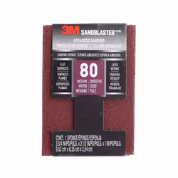 3M SandBlaster Sanding Sponge, 80 Medium Grit (9.5 x 6.3 x 2.5 cm)