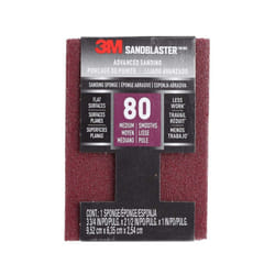 3M SandBlaster Sanding Sponge, 80 Medium Grit (9.5 x 6.3 x 2.5 cm)