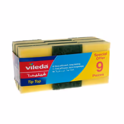 Vileda Tip Top Sponge (9-Pack) - Reliable, Long-Lasting Cleaning Solution