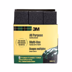3M All Purpose Fine Grit Sanding Sponge Pack (9.52 x 6.66 x 2.54 cm, 3 Pc.)