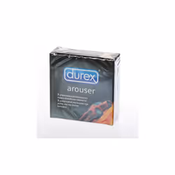 Durex Arouser Natural Rubber Latex Condoms for Men, Regular Fit, FSA & HSA Eligible, Condoms  Pack of 3