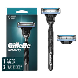 Gillette Mach3 Razor for Men, 1 Razor Handle + 2 Blade Refills, Includes 1 razor handle and 2 high-quality blade refills