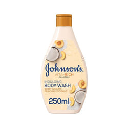 Johnson's Vita-Rich Smoothies Indulging Body Wash With Yogurt, Peach & Coconut 250ml |Moisturizing Shower Gel Cleanser |Light-weight & Non-greasy