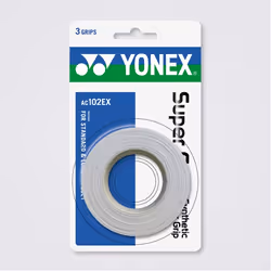 YONEX AC102EX, Badminton, White, Polyurethane (PU), Monochromatic, Indonesia, 25 mm
