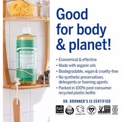 Dr Bronner's Organic Almond Castile Liquid Soap, 946 ml - Pack of 2