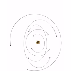 Niels Bohr Atom Model Hanging Mobile - 9 Inches - Steel - Handmade in Denmark by Flensted