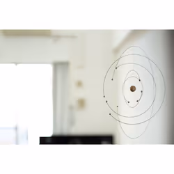 Niels Bohr Atom Model Hanging Mobile - 9 Inches - Steel - Handmade in Denmark by Flensted