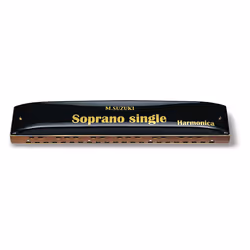 Suzuki SS-37, Orchestral harmonica, Black, Metal, Wood, 325 mm, 60 mm