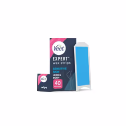Veet Expert Cold Wax Strips, 40 Count + 4 Finish Wipes, Hair Removal Kit For Smooth Legs, Gentle Solution For Delicate Skin, ...